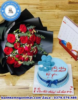 Combo Bánh Kem Và Hoa Tươi 75